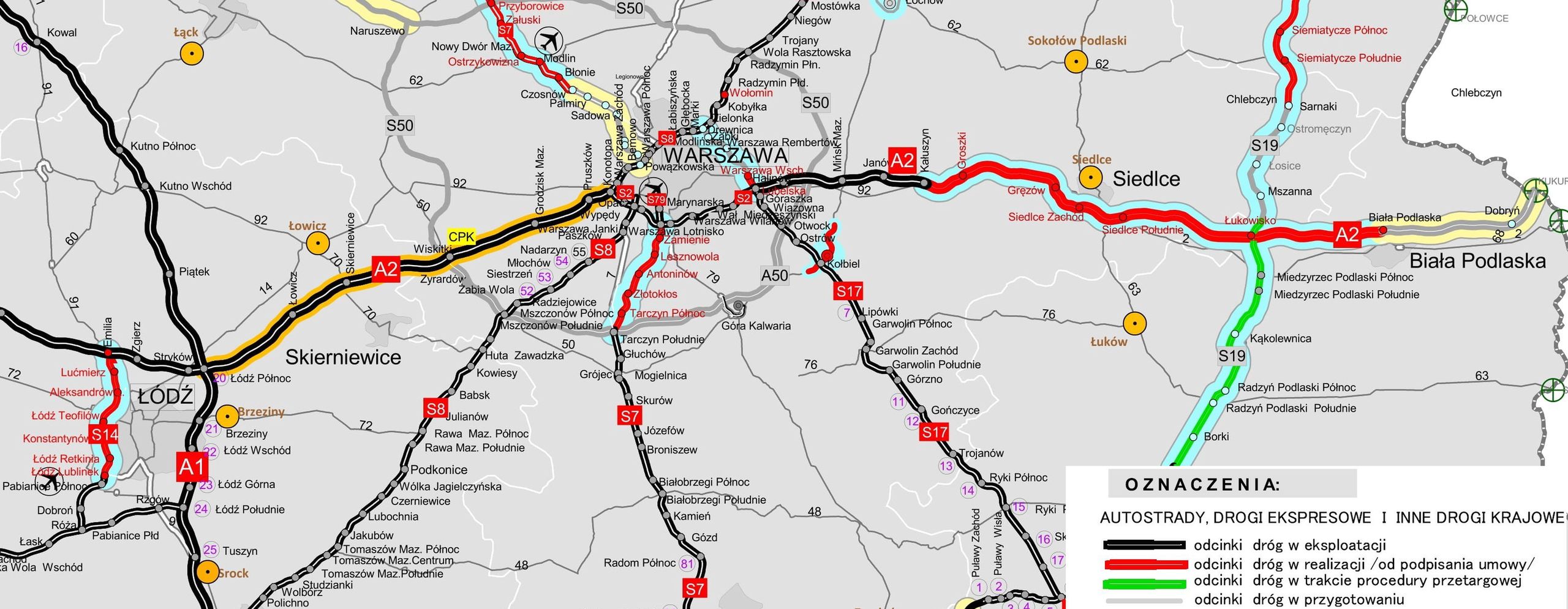 Planowana rozbudowa i wydłużenie autostrady A2