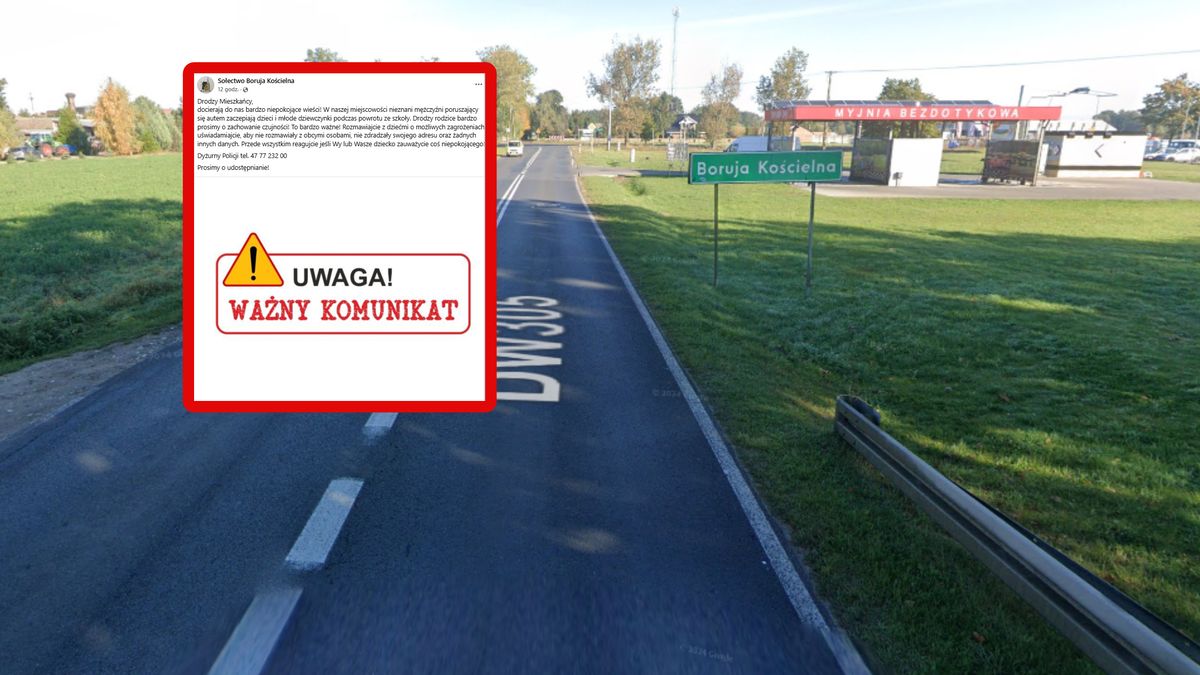 Alarm we wsi Boruja Kościelna.