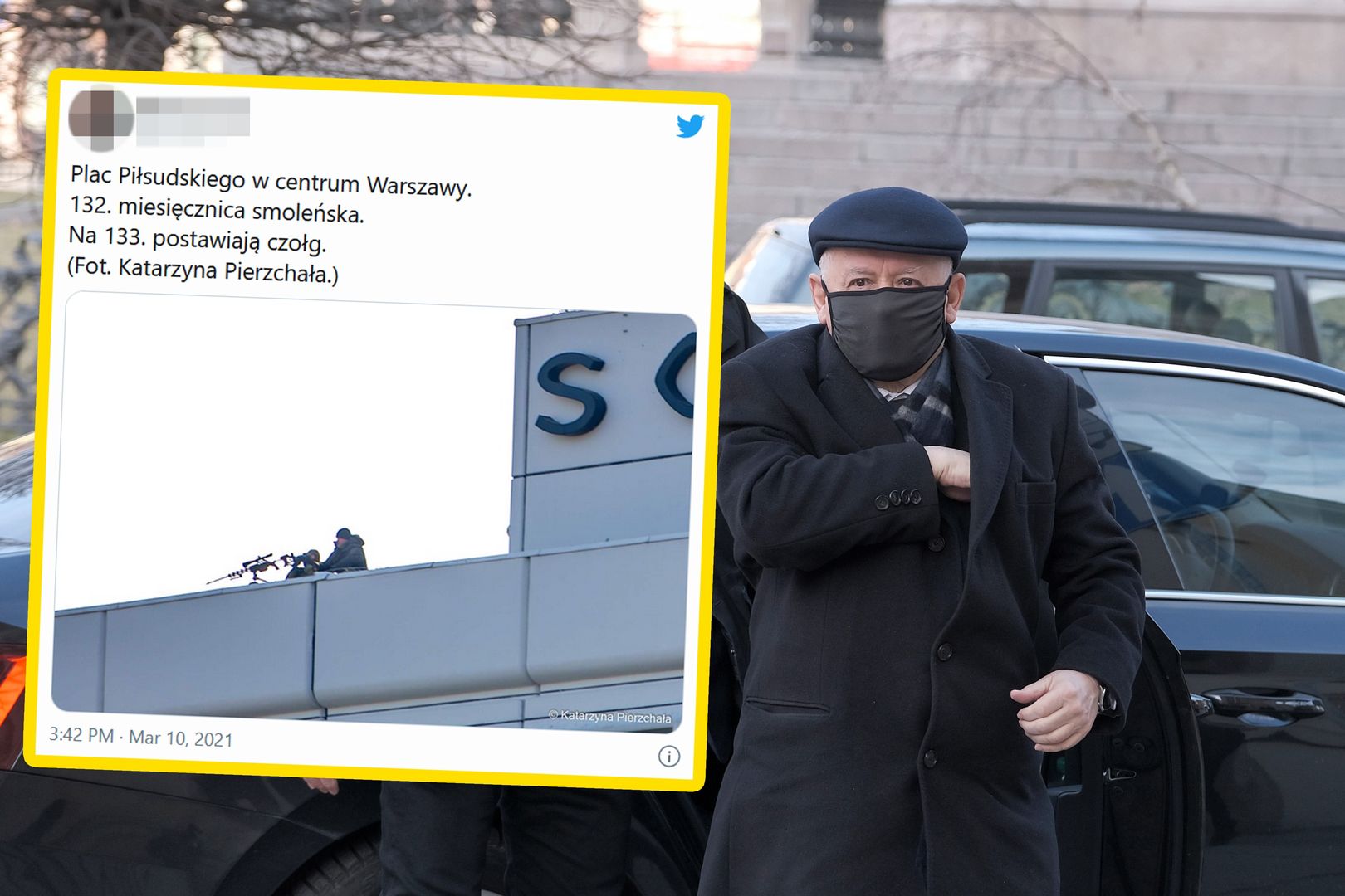 Kaczyński ochraniany przez snajpera? Zdjęcie obiegło sieć