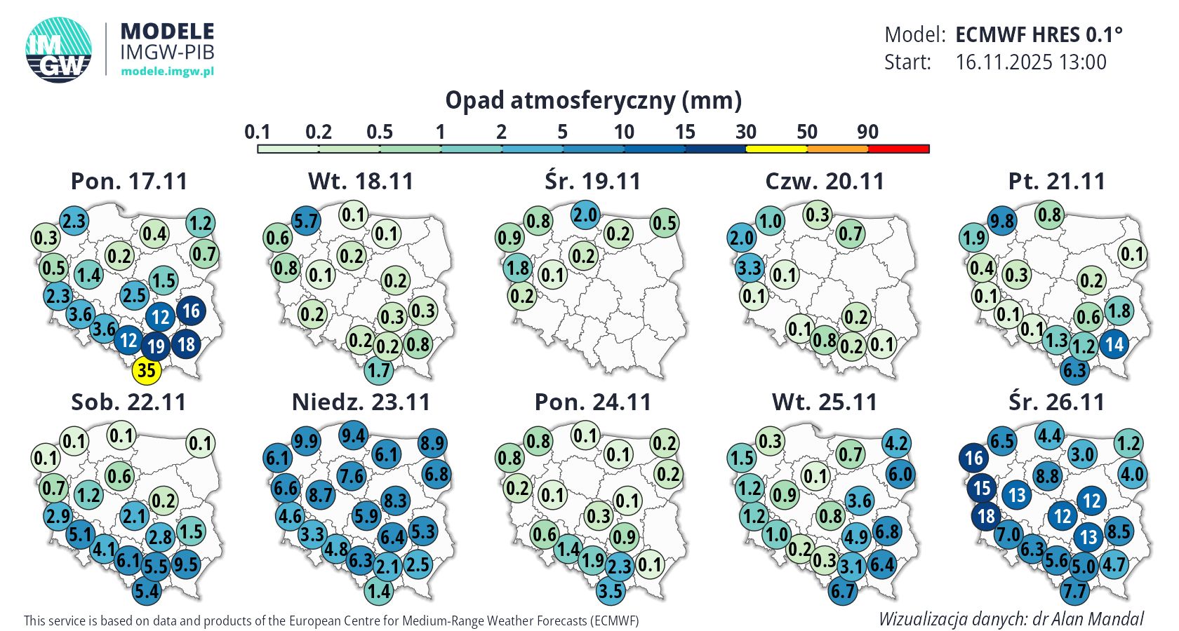 Opady w Polsce. Prognoza na 10 dni