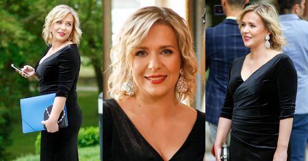 Welurowa Aneta Zając bryluje na balu charytatywnym na planie "Pierwszej miłości" (ZDJĘCIA)