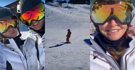 Lewandowscy z córkami szaleją na stoku: "Tutaj uczy się Klara, A TU MAMUSIA" (ZDJĘCIA)