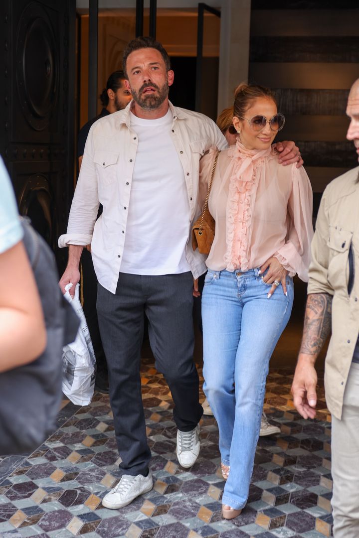 Jennifer Lopez i Ben Affleck podczas podróży poślubnej w Paryżu