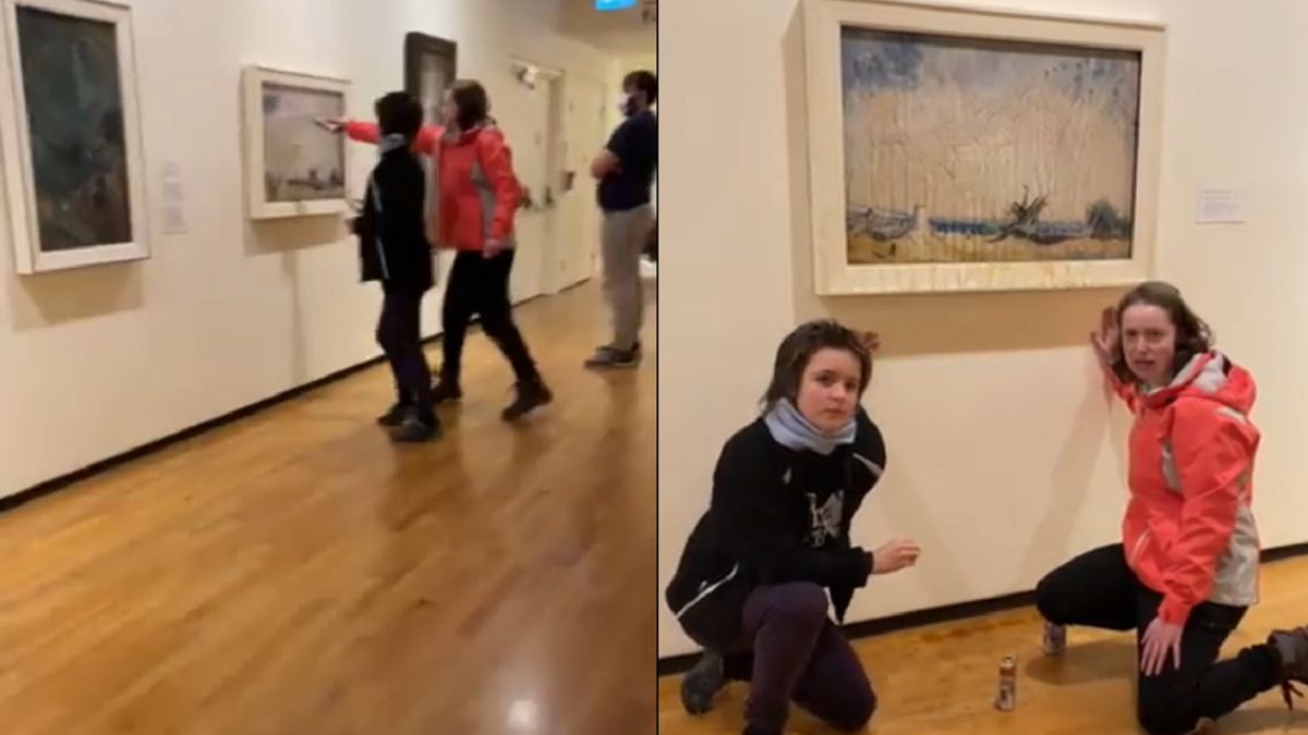 Aktywistki przykleiły się do obrazu kanadyjskiej malarki.