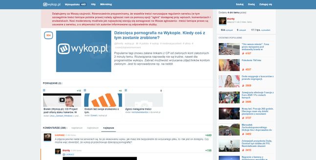 Interwencja użytkowników Wykopu
