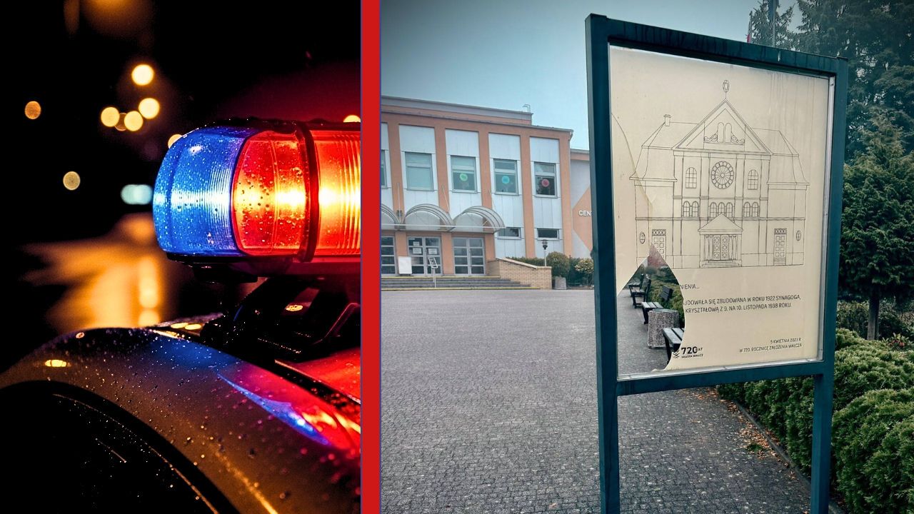 Wałcz: Zdewastowano tablicę dawnej synagogi przy WCK