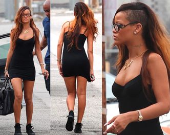 Wygolona Rihanna w mini! SEKSOWNA?