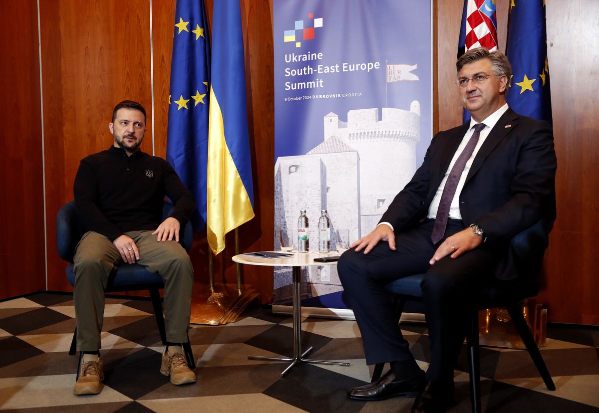 Wołodymyr Zełenski  i premier Chorwacji Andrej Plenkovic