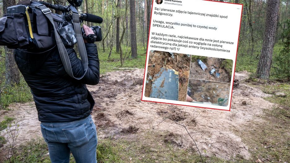 Okolice Zamościa pod Bydgoszczą. Nieopodal osady Podlaski w lesie znaleziony został przedmiot przypominający rakietę