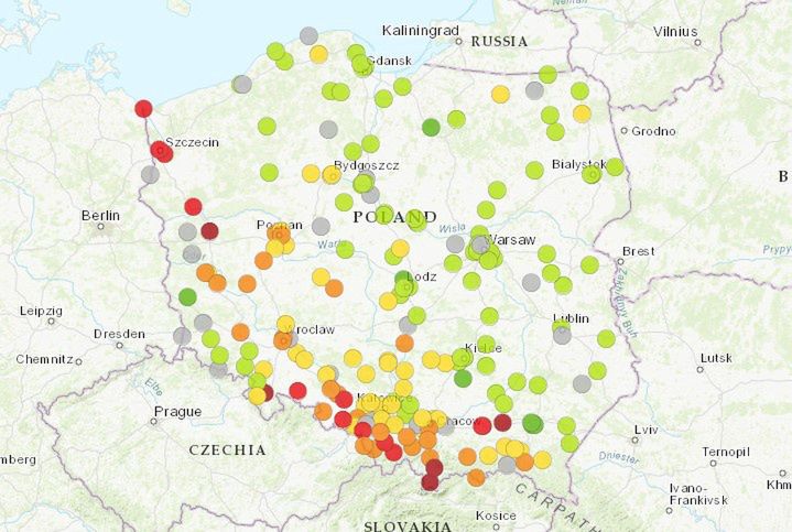 Smog. Stan jakości powietrza 7 grudnia 2023.