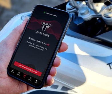 Triumph ma aplikację, która wykryje wypadek i wezwie pomoc