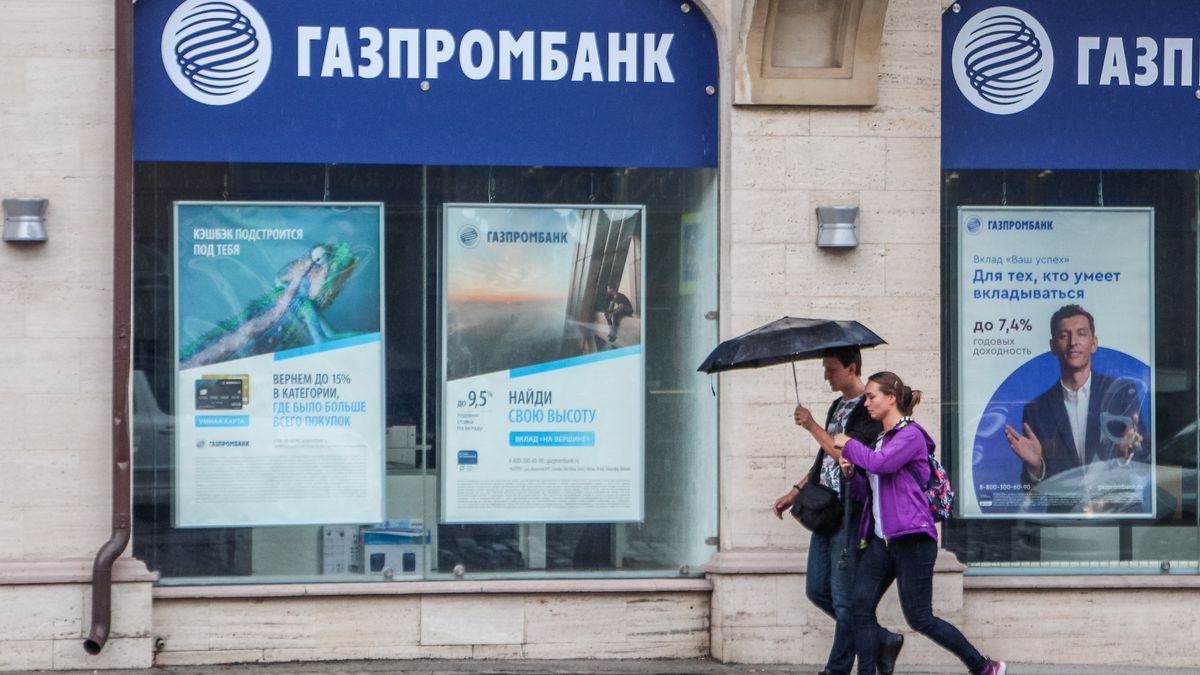 Gazprombank (GPB / JSC) building is seen in Kaliningrad Russia on 8 September 2019  (Photo by Michal Fludra/NurPhoto via Getty Images)