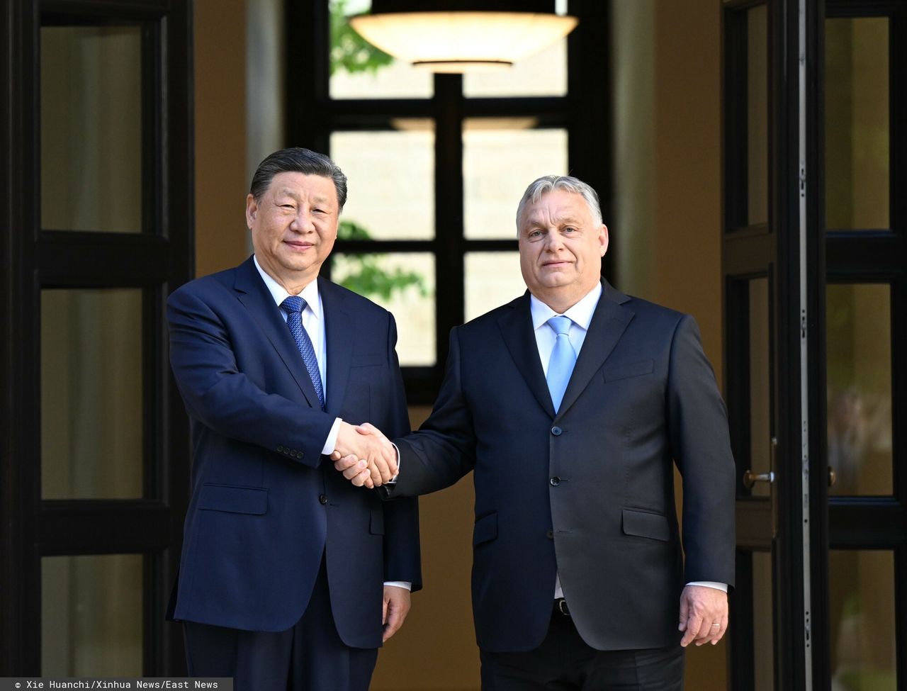 The leader of China, Xi Jinping, on a trip through Europe, met with the Hungarian Prime Minister Viktor Orban.