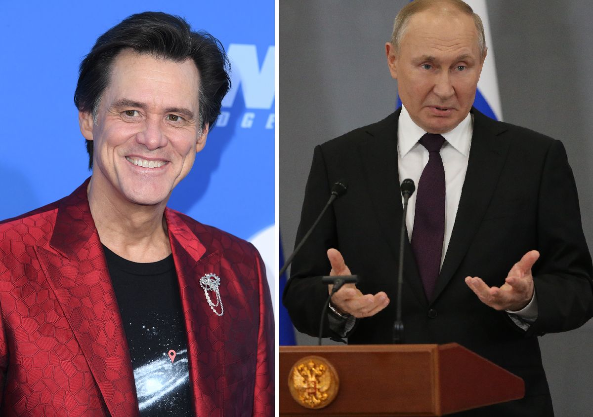 Jim Carrey - aktor komediowy i Władimir Putin - rosyjski dyktator