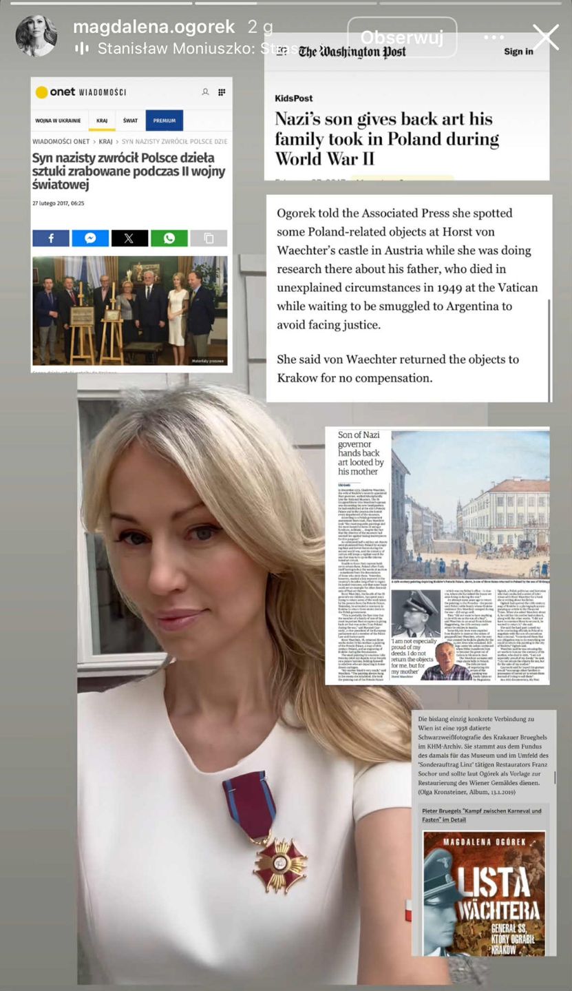 Magdalena Ogórek odznaczona Złotym Krzyżem Zasługi