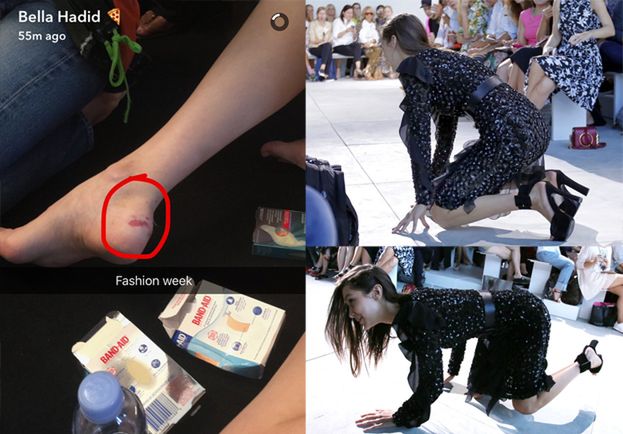 Bella Hadid przewróciła się na wybiegu! (ZDJĘCIA)
