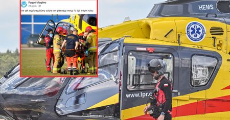 Chwile grozy w polskiej lidze. Piłkarz padł na murawę, interweniował śmigłowiec