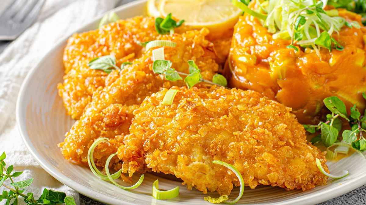 Cytrynowy kurczak w płatkach kukurydzianych
