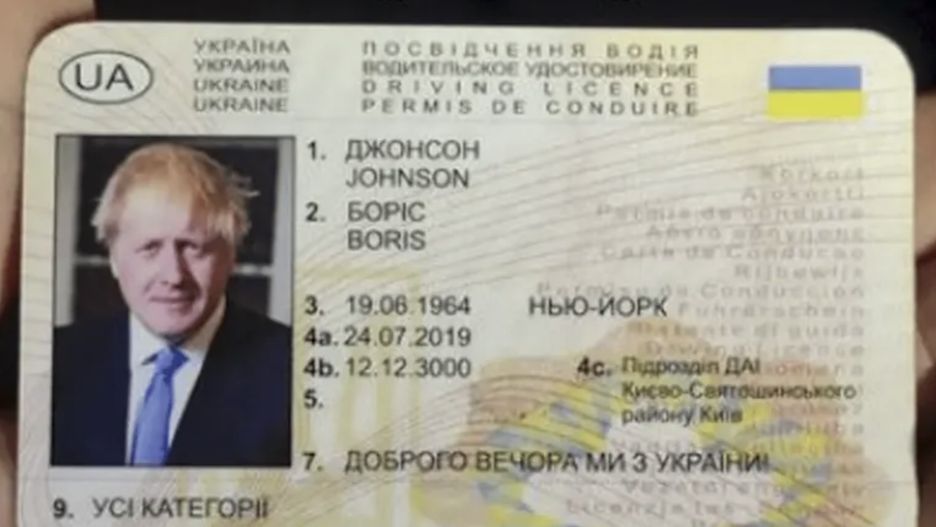 Prawo jazdy "Borisa Johnsona" wydano w Ukrainie w 2019 roku