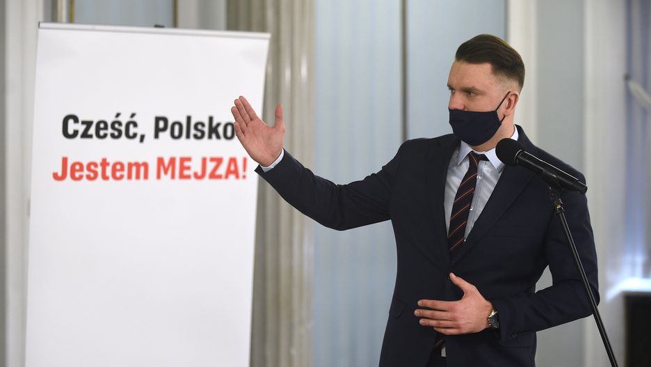 Warszawa 16.03.2021. Sejm, posiedzenie. N/Z nowy posel Lukasz Mejza