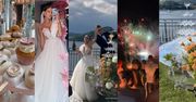 Stoły pełne słodkości, pokaz fajerwerków i dwie kreacje panny młodej. Tak wyglądało wystawne wesele Jana Bednarka i Julii Nowak (ZDJĘCIA)