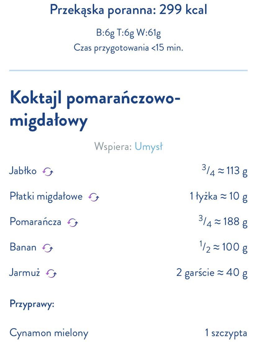 Koktajl pomarańczowo-migdałowy