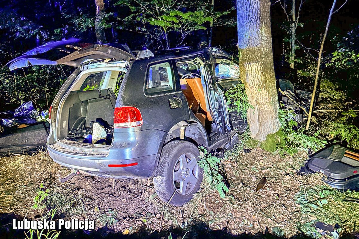 Zielona Góra: Pijana 40-latka roztrzaskała auto na drzewie