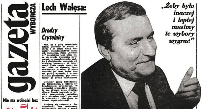 "Gazeta Wyborcza" z okazji rocznicy pokazała swój pierwszy numer. Zniknęło z niego logo Solidarności