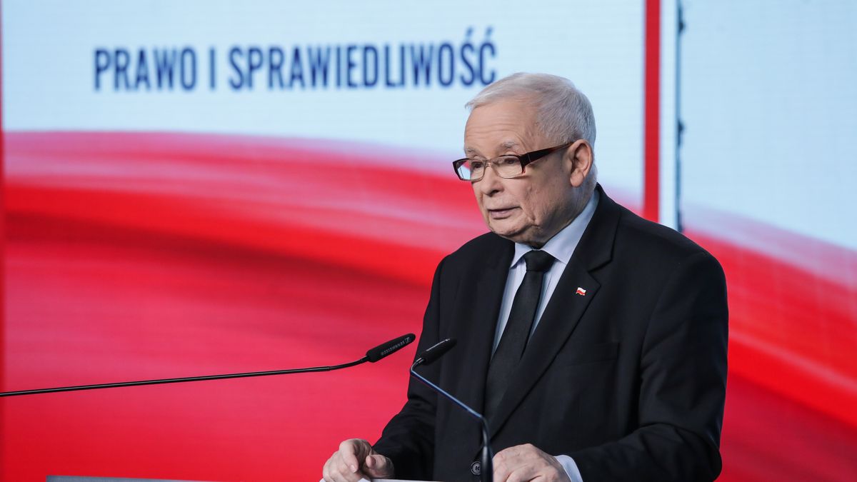 Warszawa, 16.12.2024. Prezes Prawa i Sprawiedliwości Jarosław Kaczyński podczas konferencji prasowej w siedzibie ugrupowania przy ul. Nowogrodzkiej w Warszawie, 16 bm. Temat spotkania: komentarz do decyzji Państwowej Komisji Wyborczej. (ad) PAP/Tomasz Gzell