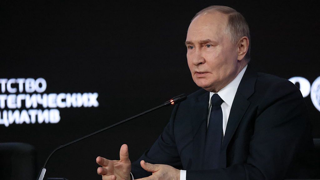 Putin Attends 'Strong Ideas For New Times Forum' Hosted By Agency For Strategic Initiatives
MOSCOW, RUSSIA - JULY 3 (RUSSIA OUT) Russian President Vladimir Putin speaks during the New Ideas For New Times Forum at the Russia National Center,  July 3, 2025, in Moscow, Russia. Putin visited a forum, hosted by Kremlin-backed Agency for Strategic Initiatives, prior to his announced telephone call with U.S. President Donald Trump. (Photo by Contributor/Getty Images)
Contributor