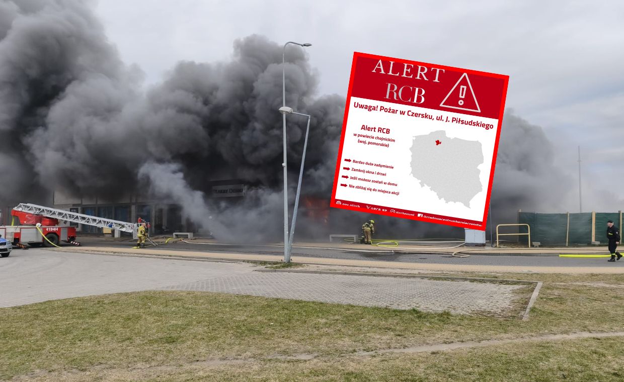 Alert RCB po pożarze. "Zamknij okna i drzwi"
