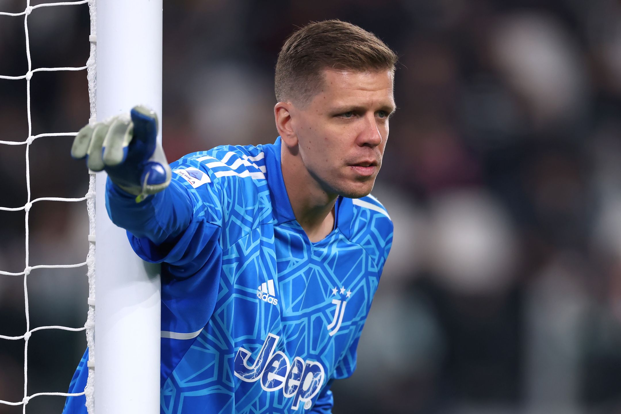 TURIN, ITALY - NOVEMBER 13: Wojciech Szczesny of Juventus reacts during the Serie A match between Juventus and SS Lazio at Allianz Stadium on November 13, 2022 in Turin, Italy. (Photo by Jonathan Moscrop/Getty Images)