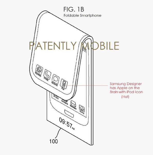 Patent Samsunga przedstawiający elastycznego smartfona