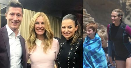 Kulisy zdjęcia Lewandowskich z Julią Roberts: "Jej syn jest wielkim fanem Roberta"