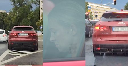 Barbara Kurdej-Szatan zasuwa po Warszawie jaguarem za 400 tysięcy złotych i znów ŁAMIE PRZEPISY