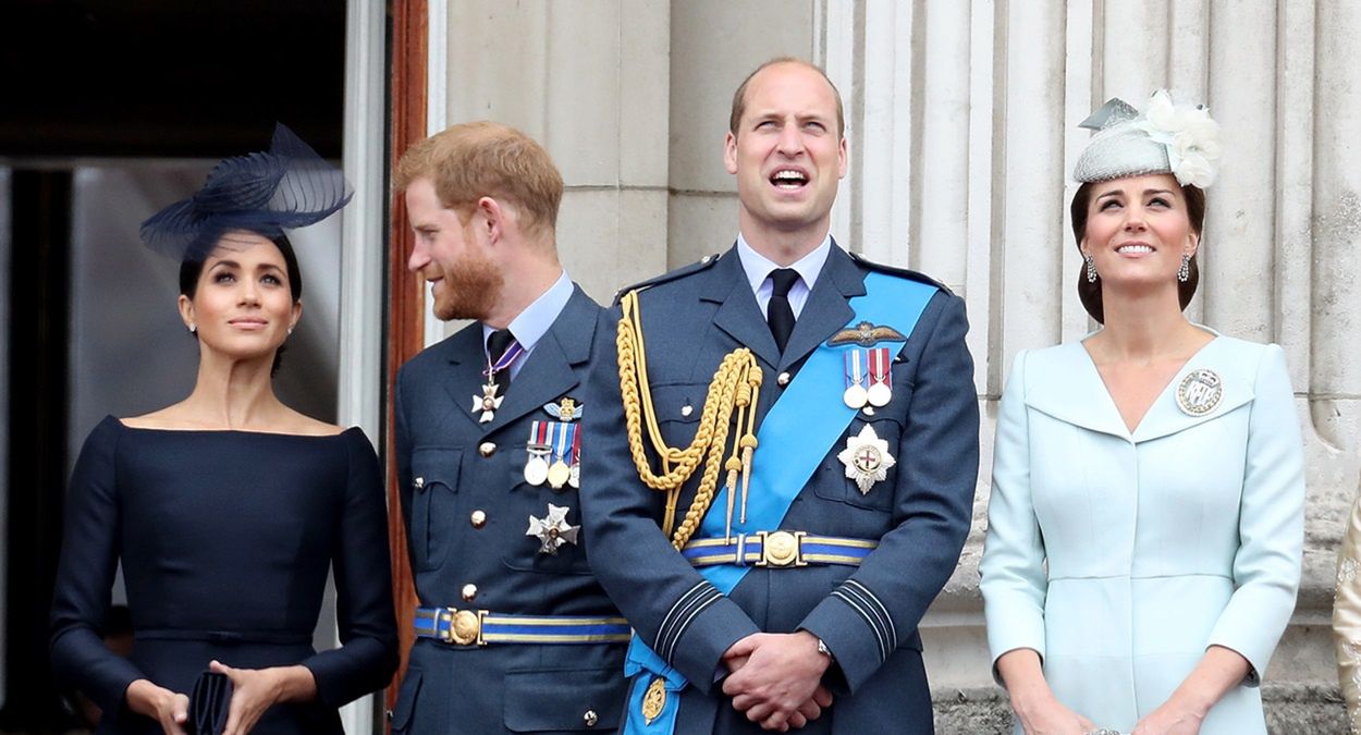 William, Kate, Meghan i Harry podczas rocznicy powstania RAF.
