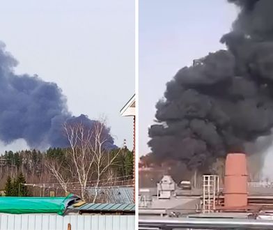 Kłęby czarnego dymu. Potężny pożar pod Moskwą