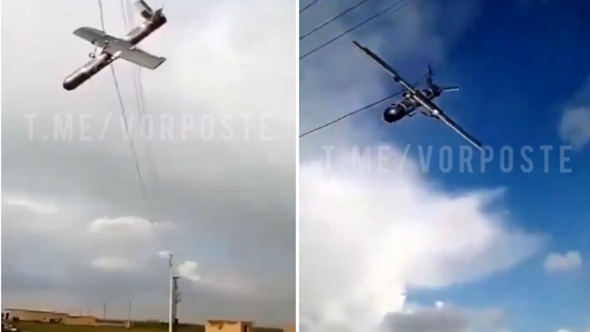 Dron zaplątał się w linie energetyczne w Iraku.