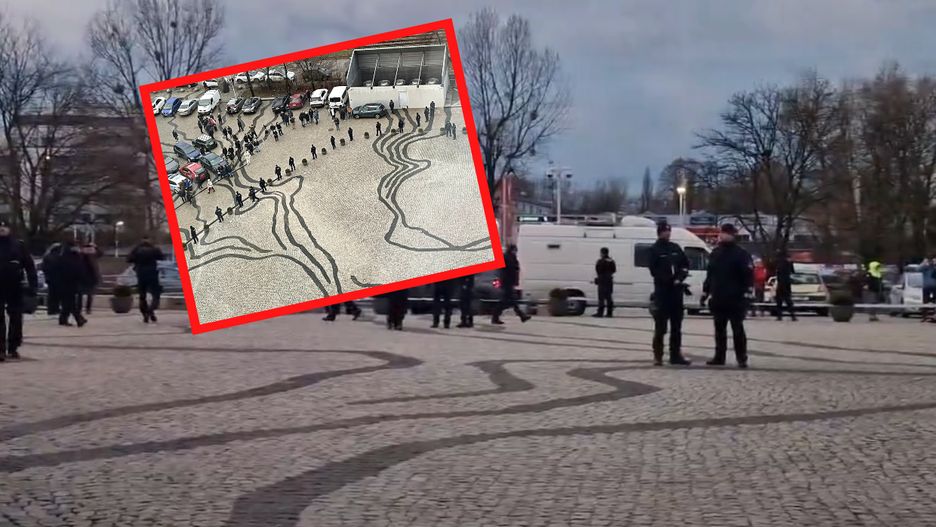 Policja wokół budynku TVP