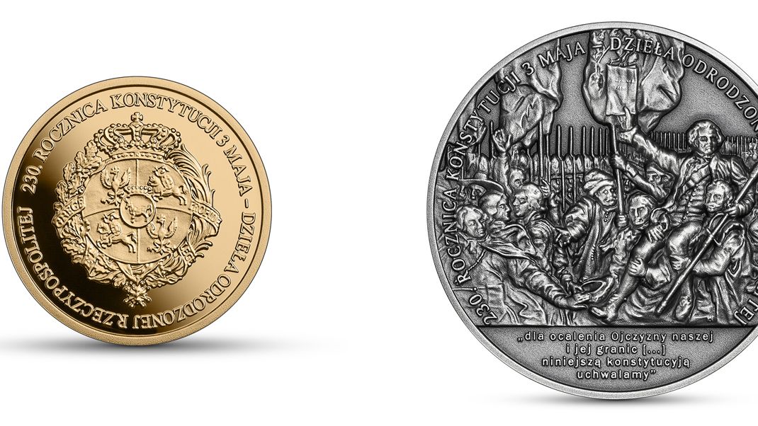 Okolicznościowe monety z okazji 230. rocznicy uchwalenia Konstytucji 3 maja 