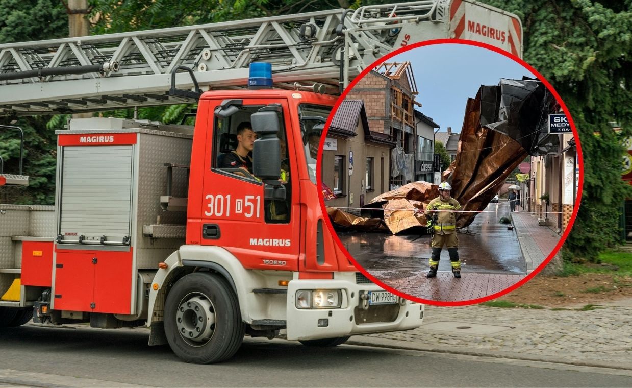 Gwałtowna burza w Małopolsce. Zerwany dach kościoła w Brzesku