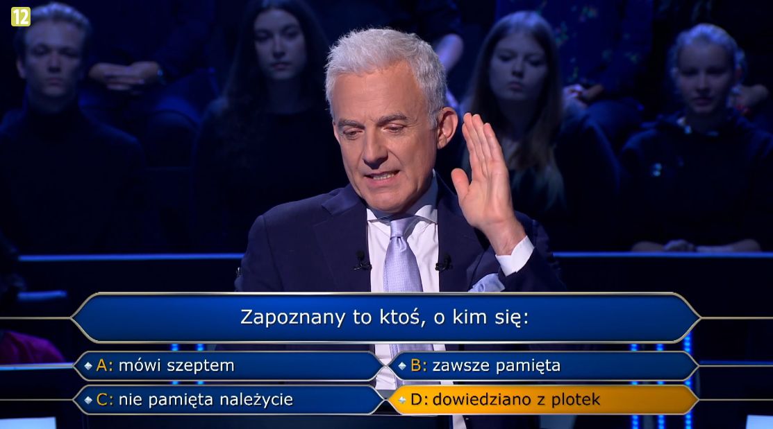 Poległa na pytaniu za 500 złotych. Uczestniczka "Milionerów" odeszła z programu z pustymi rękami