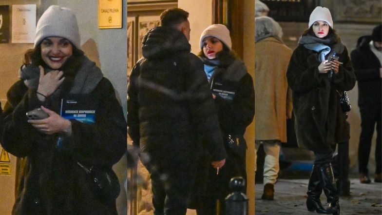 Maria Dębska opuszcza klub w środku mroźnej nocy