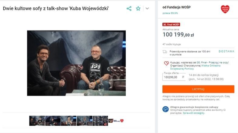 WOŚP 2022: oto najdroższe aukcje tego roku