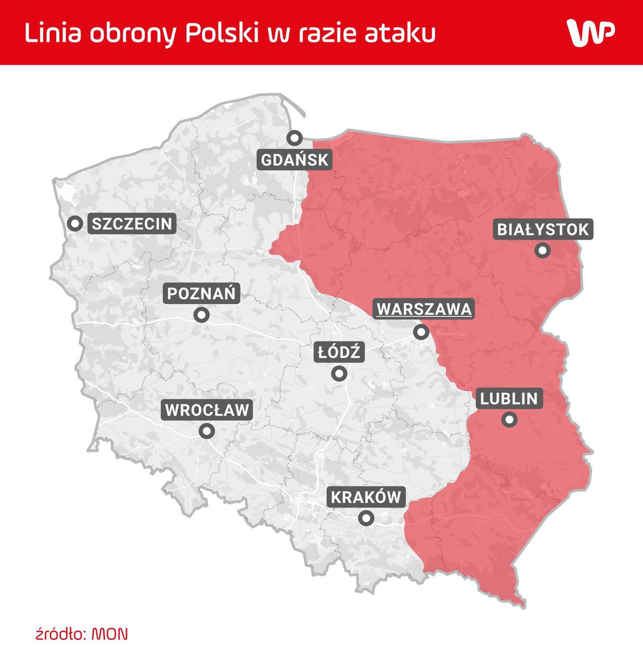 Linia obrony Polski w razie ataku - plan sprzed lat, pokazany przez min. Błaszczaka