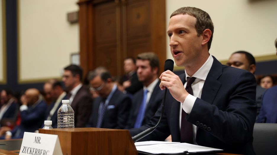 WASHINGTON, DC - OCTOBER 23: Facebook co-founder and CEO Mark Zuckerberg testifies before the House Financial Services Committee in the Rayburn House Office Building on Capitol Hill October 23, 2019 in Washington, DC. Zuckerberg testified about Facebook's proposed cryptocurrency Libra, how his company will handle false and misleading information by political leaders during the 2020 campaign and how it handles its users’ data and privacy. (Photo by Chip Somodevilla/Getty Images)