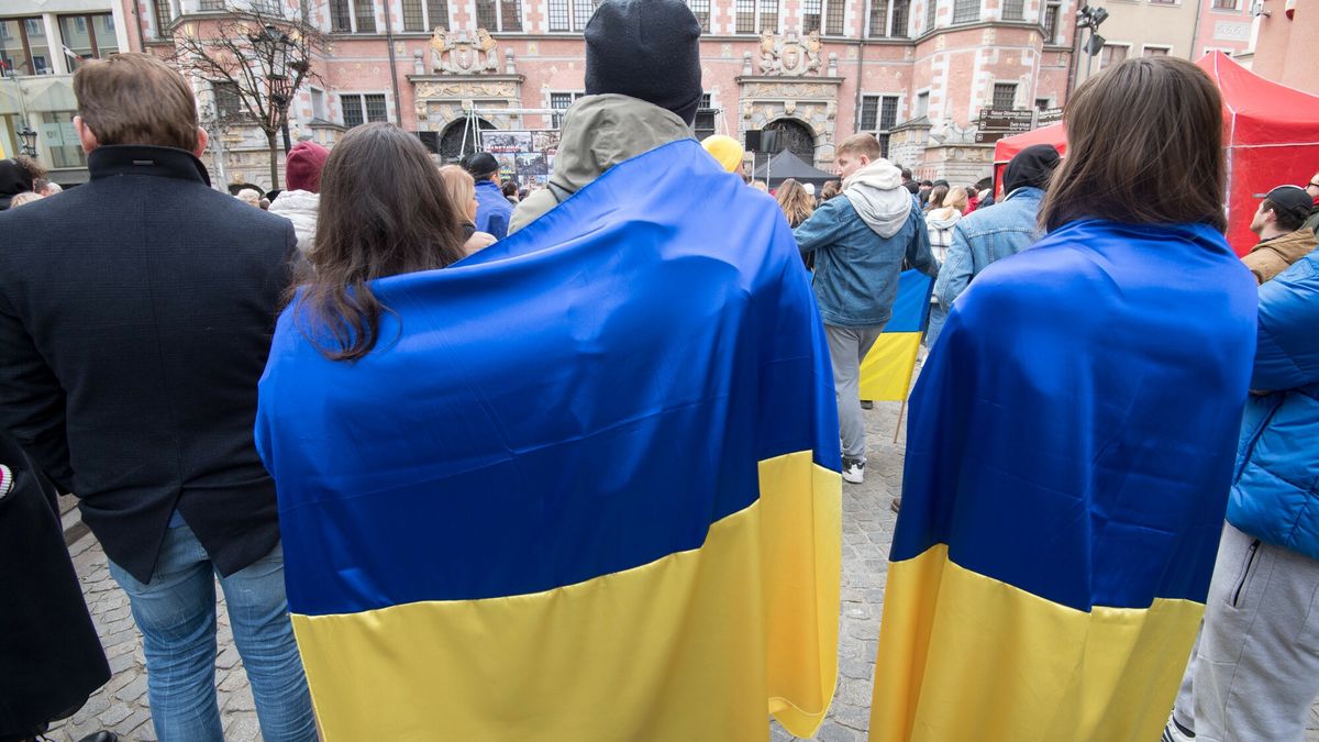 Marsz za wasz? i nasz? wolno?? w Gda?sku
27.03.2022 Gdansk Solidarnosciowy marsz za wasza i nasza wolnosc oraz wiec antywojenny dla wolnej Bialorusi Ukrainy i Europy  Fot. Wojciech Strozyk/REPORTER
Wojciech Strozyk/REPORTER