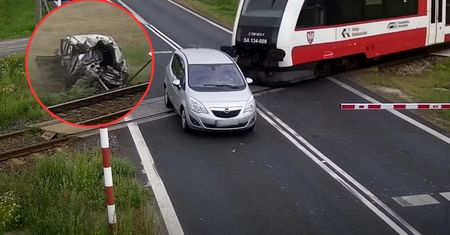 Stanął na torach kolejowych. Moment wypadku w Grodzisku Wielkopolskim