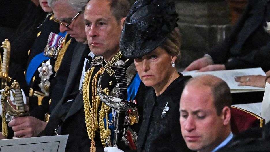 Książę Edward i jego żona Sophie Wessex na pogrzebie Elżbiety II