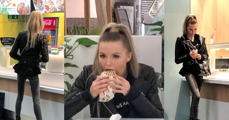 Roxi Gąska ZAJADA SIĘ KEBABEM w centrum handlowym (ZDJĘCIA)
